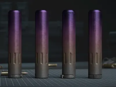 Silencer Purple - GameReady Low-poly 3D model