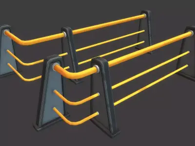 Railing Set 01 Low-poly 3D model