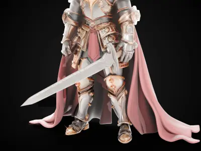 Stylized Sword - Crusader Blade Novice Fang - Game Ready Free 3D model