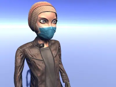 Clementine - animated rigged Survivor Cartoon Girl Low-poly 3D model