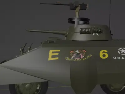 M8 Grayhound US Army World War 2 Armored Recon Vehicle 3D model