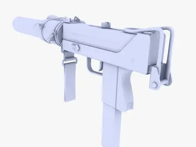 MAC 10 Sub Submachine Gun Low-poly 3D model