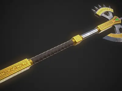Fantasy Axe 04C Low-poly 3D model