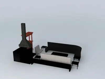 Barbecue area barbecue Free 3D model