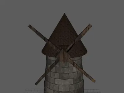 Mill 3D Model windmill Low-poly 3D model