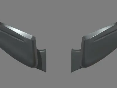 Car Mirror 010 Low-poly 3D model