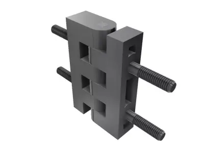HINGE metal bracket with two bolts 3D model