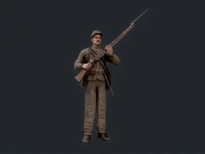 Soldier 3 version 2 Low-poly 3D model