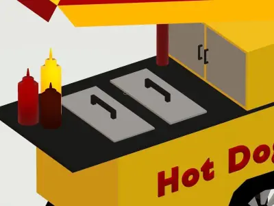 Hot Dog Cart 3D model purchase