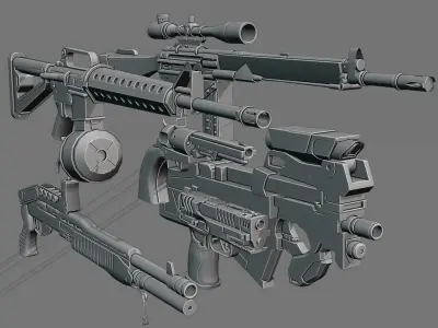 GUN COLLECTION  Free low-poly 3D model