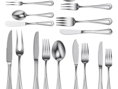 Classic Cutlery 17 Pieces COLLECTION 3D model