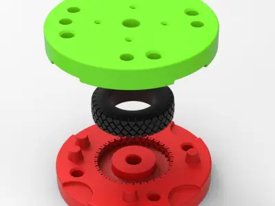 Mold for diecast military truck tire 10 Scale 1 to 25 3D print model