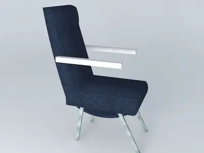 Typical Economy Class Airplane Seat Free 3D model