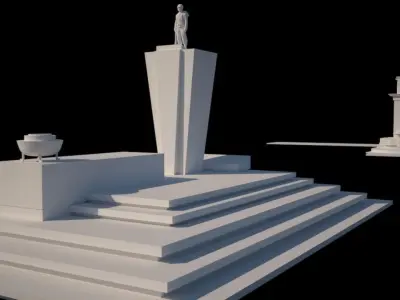 GHANA INDEPENDENCE SQUARE COMPLETE Low-poly 3D model