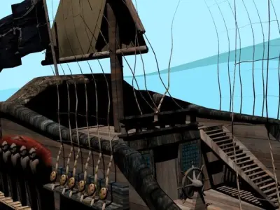 Pirate ship The Walrus Low-poly 3D model