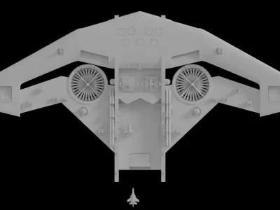Flying aircraft carrier 3D model