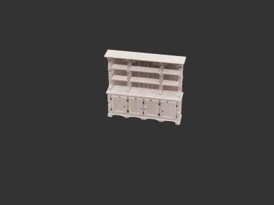 Medieval Kitchen Cupboard Low-poly 3D model