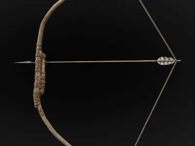 forest hunter bow Low-poly 3D model