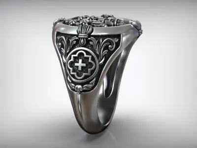 The Keys of Heaven Saint Peter Symbol Christian Ring 3D print model