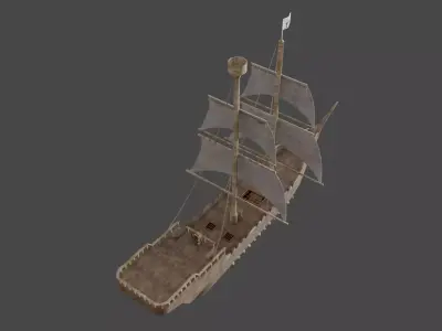 old Ship pbr Low-poly 3D model