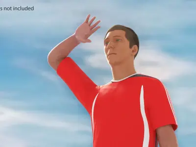 Male Soccer Player in Sportswear Rigged 3D model