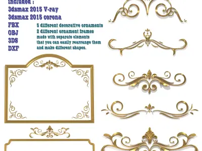 Floral Ornament Frames Free 3D model