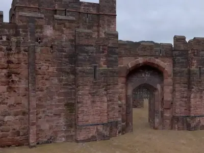 Fortress Keep Construction Set Low-poly 3D model