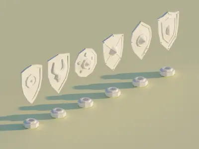 Low-poly Shield Pack Low-poly 3D model