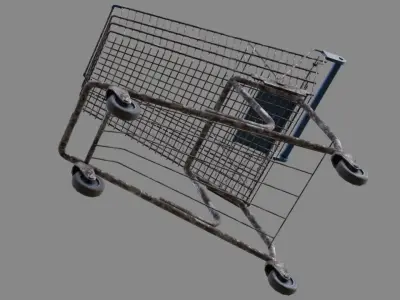 Shopping Cart 1 Old Low-poly 3D model