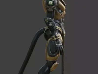 Futuristic Cyberpunk Anubis Statue Low-poly 3D model purchase