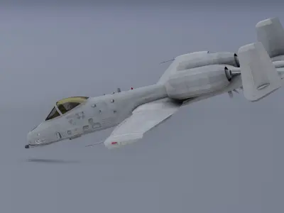 A-10Thunderbolt v2 - fighter jet  Low-poly 3D model