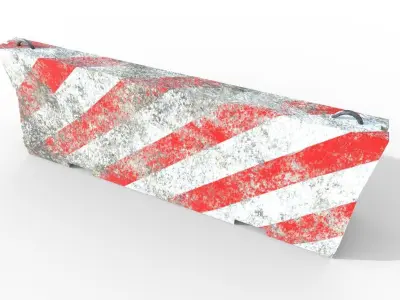 Barier barricade Low-poly 3D model