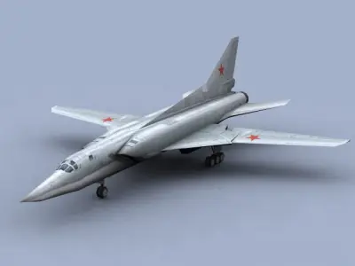 Tu-22 Soviet Bomber Backfire Low-poly 3D model