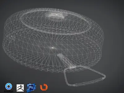 WW1 Realistic land mine Low-Rez with realistic texture 3D model Low-poly 3D model