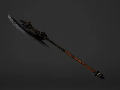 Execution Great Battleaxe Low-poly 3D model