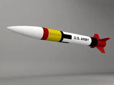 Patriot missile rocket Low-poly 3D model