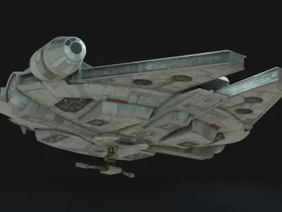 Millennium Falcon Animation-Ready Starship Low-poly 3D model