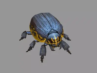Cartoon Scarab Beetle Low-poly 3D model