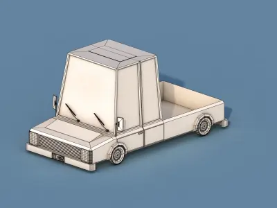 Cartoon Open Car Free low-poly 3D model