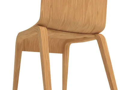 Wooden Chair 3D model 9