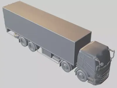 Heavy Duty Box Truck Low-poly 3D model