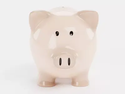 Beige Piggy Bank  3D model