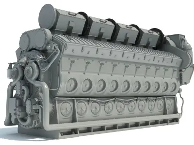 Locomotive Electro-Motive Diesel Engine 3D model