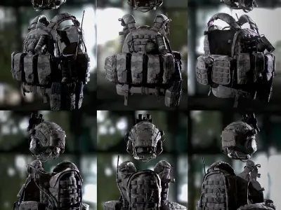 US SOF Soldier Low-poly 3D model