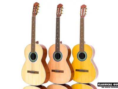 Classical Guitar Part 2 Low-poly 3D model