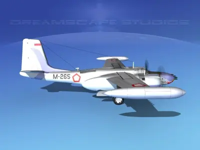 Douglas A-26K Invader Indonesia 3D model