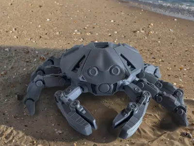 mecha crab articulated  3D print model