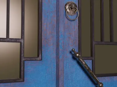 Old door Free low-poly 3D model