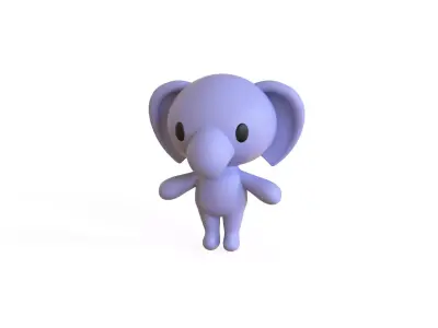Little animal cute - Elephant cute - Character006 Low-poly 3D model