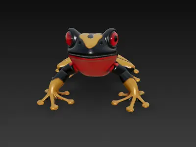 Frog Poisonous Realistic 3D Model Basic - Low Poly Realistic Low-poly 3D model